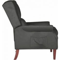 YOUTHUP Fauteuil Inclinable Gris Foncé Velours - Gris -Pas Cher Fauteuil Magasin 55260757 3