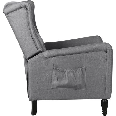 YOUTHUP Fauteuil Inclinable Gris Clair Tissu - Gris 5 YOUTHUP Fauteuil Inclinable Gris Clair Tissu - Gris – Image 3