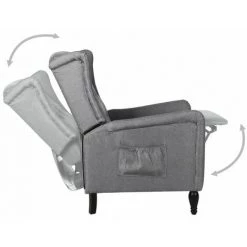 YOUTHUP Fauteuil Inclinable Gris Clair Tissu - Gris 10 YOUTHUP Fauteuil Inclinable Gris Clair Tissu - Gris -Pas Cher Fauteuil Magasin 55260758 4