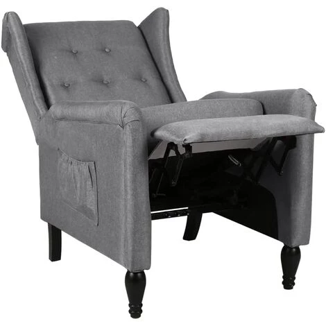 YOUTHUP Fauteuil Inclinable Gris Clair Tissu - Gris 7 YOUTHUP Fauteuil Inclinable Gris Clair Tissu - Gris – Image 5