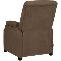 YOUTHUP Fauteuil De Massage Inclinable électrique Brun Similicuir Daim - Brun -Pas Cher Fauteuil Magasin 55262252 5