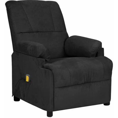 YOUTHUP Fauteuil De Massage Inclinable Noir Similicuir Daim - Noir 3 YOUTHUP Fauteuil De Massage Inclinable Noir Similicuir Daim - Noir