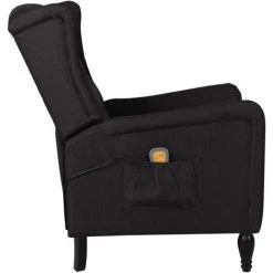 YOUTHUP Fauteuil De Massage Inclinable Noir Tissu - Noir -Pas Cher Fauteuil Magasin 55262258 3