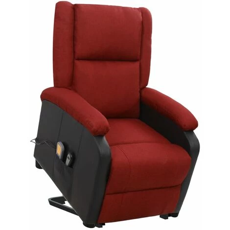 YOUTHUP Fauteuil De Massage Inclinable Rouge Bordeaux Tissu - Rouge 3 YOUTHUP Fauteuil De Massage Inclinable Rouge Bordeaux Tissu - Rouge