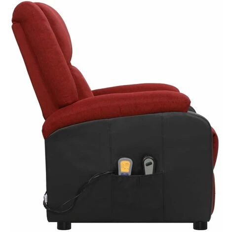 YOUTHUP Fauteuil De Massage Inclinable Rouge Bordeaux Tissu - Rouge 6 YOUTHUP Fauteuil De Massage Inclinable Rouge Bordeaux Tissu - Rouge – Image 4