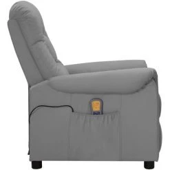 YOUTHUP Fauteuil De Massage Inclinable Gris Similicuir - Gris -Pas Cher Fauteuil Magasin 55262268 3