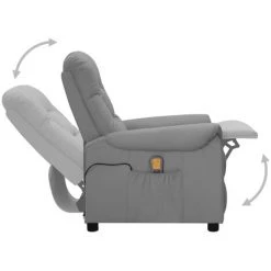 YOUTHUP Fauteuil De Massage Inclinable Gris Similicuir - Gris -Pas Cher Fauteuil Magasin 55262268 5