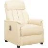 YOUTHUP Fauteuil De Massage Inclinable Crème Similicuir - Crème -Pas Cher Fauteuil Magasin 55262276 1