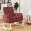 YOUTHUP Chaise à Bascule Rouge Bordeaux Tissu - Rouge -Pas Cher Fauteuil Magasin 55262287 1