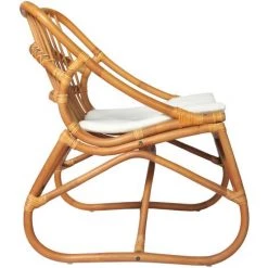 YOUTHUP Chaise En Rotin Marron Clair Lin - Blanc -Pas Cher Fauteuil Magasin 55262299 3
