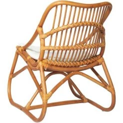 YOUTHUP Chaise En Rotin Marron Clair Lin - Blanc -Pas Cher Fauteuil Magasin 55262299 4