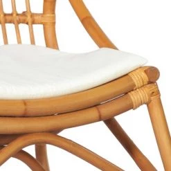 YOUTHUP Chaise En Rotin Marron Clair Lin - Blanc -Pas Cher Fauteuil Magasin 55262299 5