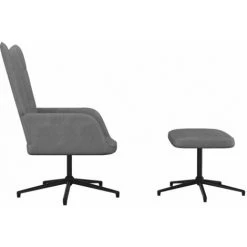 YOUTHUP Chaise De Relaxation Avec Tabouret Gris Foncé Tissu - Gris 9 YOUTHUP Chaise De Relaxation Avec Tabouret Gris Foncé Tissu - Gris -Pas Cher Fauteuil Magasin 55262309 3