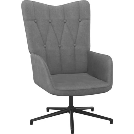 YOUTHUP Chaise De Relaxation Avec Tabouret Gris Foncé Tissu - Gris 7 YOUTHUP Chaise De Relaxation Avec Tabouret Gris Foncé Tissu - Gris – Image 5