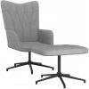 YOUTHUP Chaise De Relaxation Avec Tabouret Gris Clair Tissu - Gris -Pas Cher Fauteuil Magasin 55262310 1