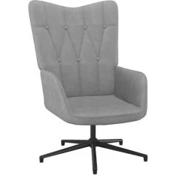 YOUTHUP Chaise De Relaxation Avec Tabouret Gris Clair Tissu - Gris -Pas Cher Fauteuil Magasin 55262310 5