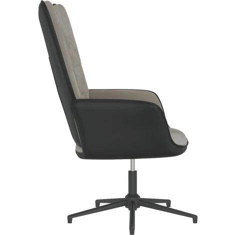 YOUTHUP Chaise De Relaxation Gris Clair Velours Et PVC - Gris 5 YOUTHUP Chaise De Relaxation Gris Clair Velours Et PVC - Gris – Image 3