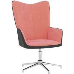 YOUTHUP Chaise De Relaxation Rose Velours Et PVC - Rose