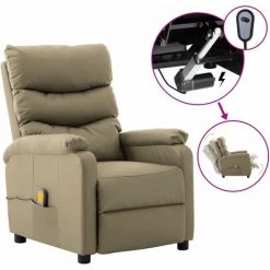 YOUTHUP Fauteuil Inclinable électrique De Massage Cappuccino Similicuir - Brun