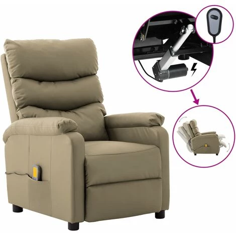YOUTHUP Fauteuil Inclinable électrique De Massage Cappuccino Similicuir - Brun 3 YOUTHUP Fauteuil Inclinable électrique De Massage Cappuccino Similicuir - Brun
