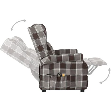 YOUTHUP Fauteuil De Massage Inclinable Marron Tissu - Brun 6 YOUTHUP Fauteuil De Massage Inclinable Marron Tissu - Brun â Image 4