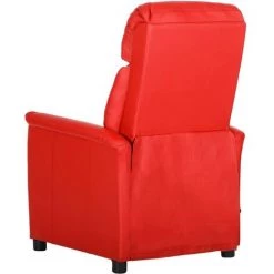 YOUTHUP Fauteuil De Massage Inclinable Rouge Similicuir - Rouge -Pas Cher Fauteuil Magasin 55263464 4