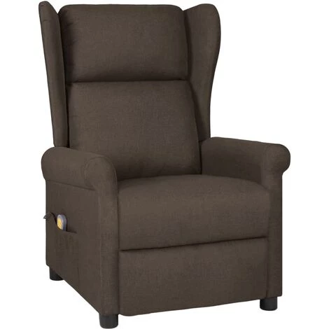 YOUTHUP Fauteuil De Massage Inclinable Marron Foncé Tissu - Brun 3 YOUTHUP Fauteuil De Massage Inclinable Marron Foncé Tissu - Brun