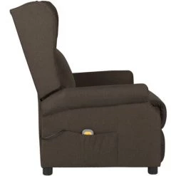 YOUTHUP Fauteuil De Massage Inclinable Marron Foncé Tissu - Brun 9 YOUTHUP Fauteuil De Massage Inclinable Marron Foncé Tissu - Brun -Pas Cher Fauteuil Magasin 55263467 3