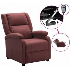 YOUTHUP Fauteuil Inclinable électrique Rouge Bordeaux Similicuir - Rouge