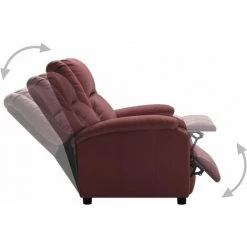 YOUTHUP Fauteuil Inclinable électrique Rouge Bordeaux Similicuir - Rouge -Pas Cher Fauteuil Magasin 55263501 4