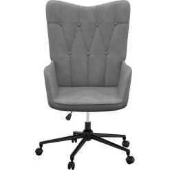 YOUTHUP Chaise De Relaxation Gris Foncé Tissu - Gris -Pas Cher Fauteuil Magasin 55263516 2