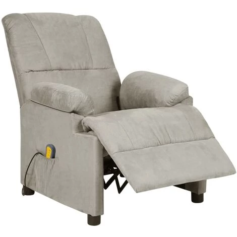 YOUTHUP Fauteuil De Massage Inclinable électrique Gris Clair Similicuir - Gris 6 YOUTHUP Fauteuil De Massage Inclinable électrique Gris Clair Similicuir - Gris – Image 4