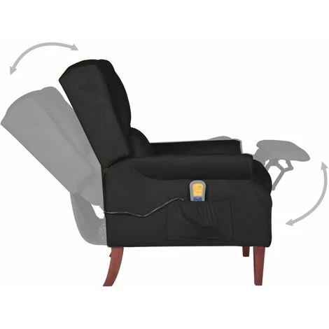 YOUTHUP Fauteuil De Massage Inclinable Noir Velours - Noir 7 YOUTHUP Fauteuil De Massage Inclinable Noir Velours - Noir – Image 5