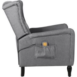 YOUTHUP Fauteuil De Massage Inclinable Gris Clair Tissu - Gris -Pas Cher Fauteuil Magasin 55265194 3