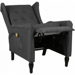 YOUTHUP Fauteuil De Massage Inclinable Gris Foncé Tissu - Gris -Pas Cher Fauteuil Magasin 55265195 5