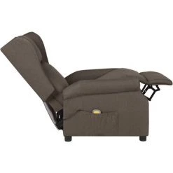 YOUTHUP Fauteuil De Massage Inclinable Marron Tissu - Brun -Pas Cher Fauteuil Magasin 55265199 5