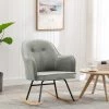 YOUTHUP Chaise à Bascule Gris Velours - Gris -Pas Cher Fauteuil Magasin 55265216 1