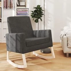 YOUTHUP Chaise à Bascule Gris Foncé Tissu - Gris