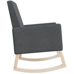 YOUTHUP Chaise à Bascule Gris Foncé Tissu - Gris -Pas Cher Fauteuil Magasin 55265228 4
