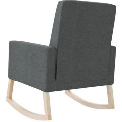 YOUTHUP Chaise à Bascule Gris Foncé Tissu - Gris -Pas Cher Fauteuil Magasin 55265228 5