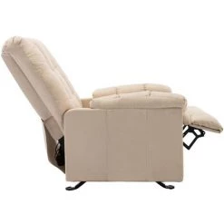YOUTHUP Fauteuil Inclinable Crème Tissu - Crème -Pas Cher Fauteuil Magasin 55265242 4