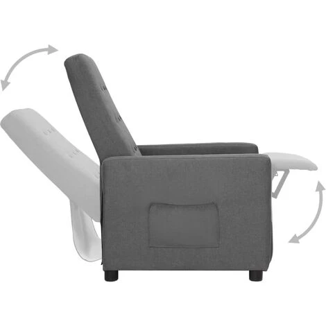 YOUTHUP Fauteuil Inclinable Gris Clair Tissu - Gris 5 YOUTHUP Fauteuil Inclinable Gris Clair Tissu - Gris – Image 3