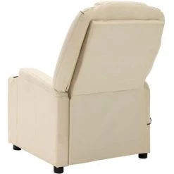 YOUTHUP Fauteuil De Massage Inclinable électrique Blanc Crème Faux Cuir - Blanc -Pas Cher Fauteuil Magasin 55266405 5