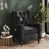 YOUTHUP Fauteuil De Massage Inclinable Noir Velours - Noir -Pas Cher Fauteuil Magasin 55266412 1