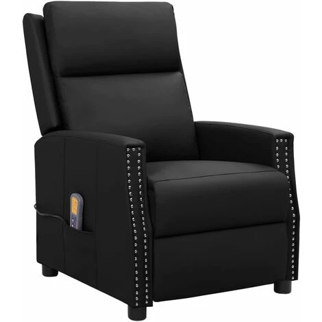YOUTHUP Fauteuil De Massage Inclinable Noir Similicuir - Noir 3 YOUTHUP Fauteuil De Massage Inclinable Noir Similicuir - Noir