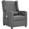 YOUTHUP Fauteuil De Massage Inclinable Gris Clair Tissu - Gris 1 YOUTHUP Fauteuil De Massage Inclinable Gris Clair Tissu - Gris -Pas Cher Fauteuil Magasin 55266424 1