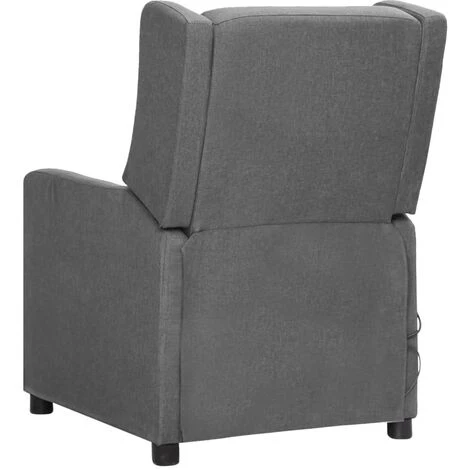 YOUTHUP Fauteuil De Massage Inclinable Gris Clair Tissu - Gris 6 YOUTHUP Fauteuil De Massage Inclinable Gris Clair Tissu - Gris – Image 4