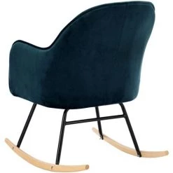 YOUTHUP Chaise à Bascule Bleu Velours - Bleu 11 YOUTHUP Chaise à Bascule Bleu Velours - Bleu -Pas Cher Fauteuil Magasin 55266434 5