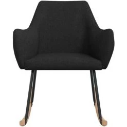 YOUTHUP Chaise à Bascule Noir Tissu - Noir -Pas Cher Fauteuil Magasin 55266451 3