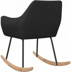 YOUTHUP Chaise à Bascule Noir Tissu - Noir -Pas Cher Fauteuil Magasin 55266451 4